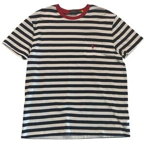 Polo by Ralph Lauren Navy and White Striped Tee